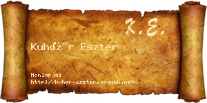 Kuhár Eszter névjegykártya